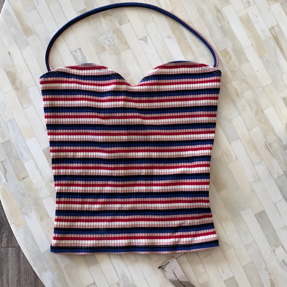 Reformation pomme top in Hollywood stripe XS